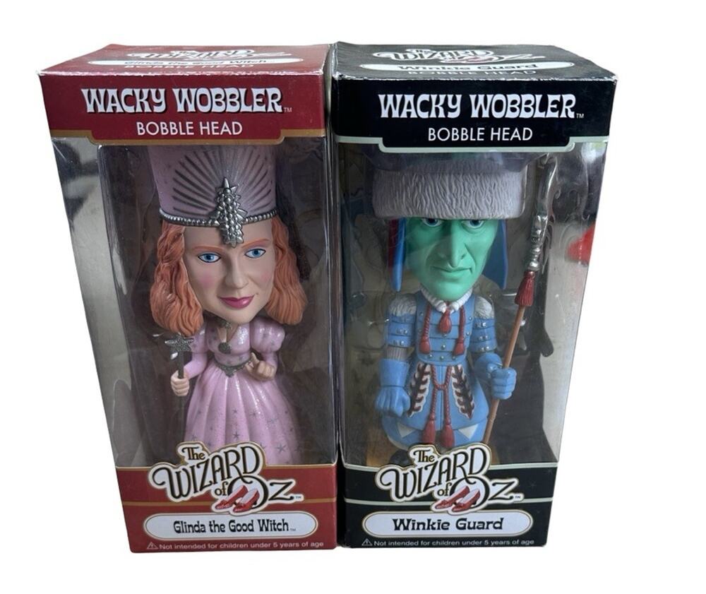 Funko Wacky Wobbler Wizard of Oz Glinda Good Witch Winkie Guard Bobblehead Lot